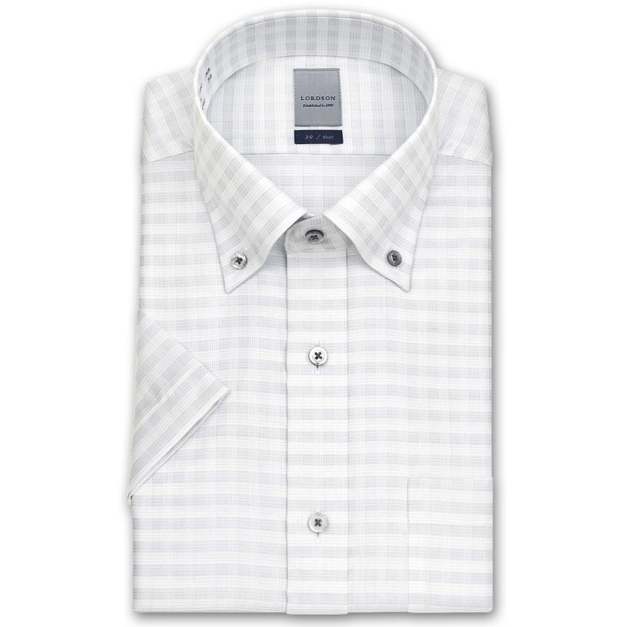 ワイシャツ Yシャツ メンズ 半袖 Lordson 形態安定加工 グレーチェック ボタンダウン おしゃれ Sa1 Choya シャツ 通販 Paypayモール