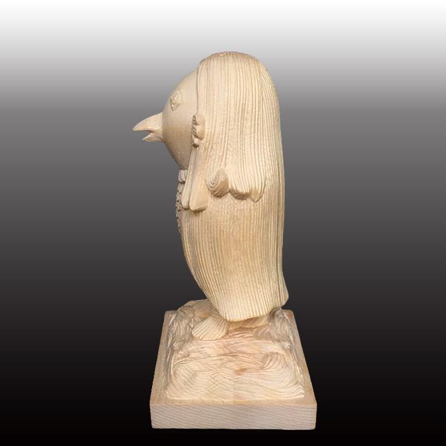 アマビエ ヒバ 木彫 像 置物 高さ13cm グッズ : 仏像・仏具専商の彫一