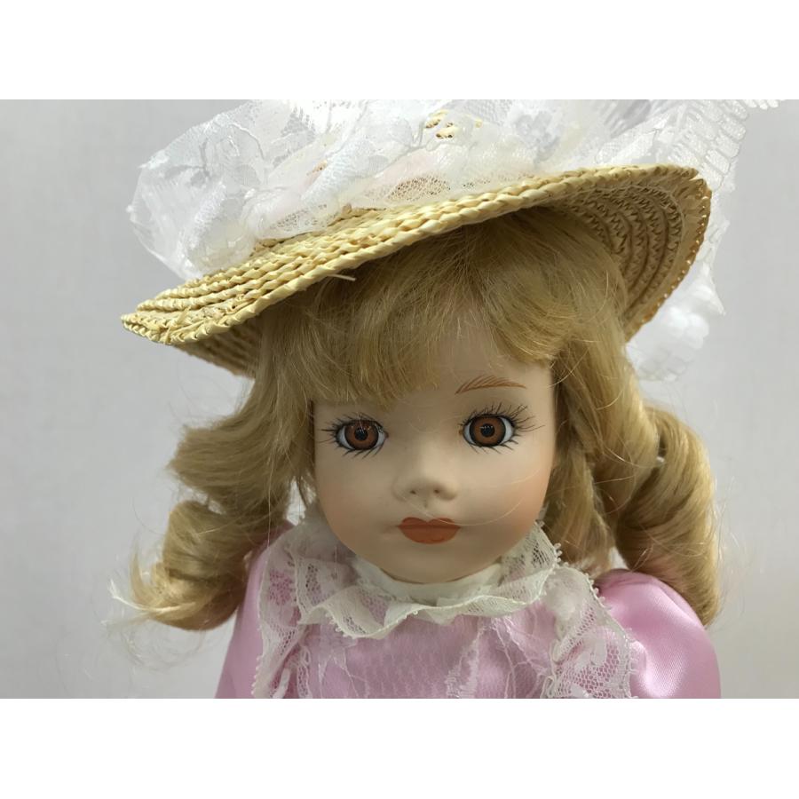 女の子 人形 ピンクドレス 総高さ約39cm 置物 インテリア 
