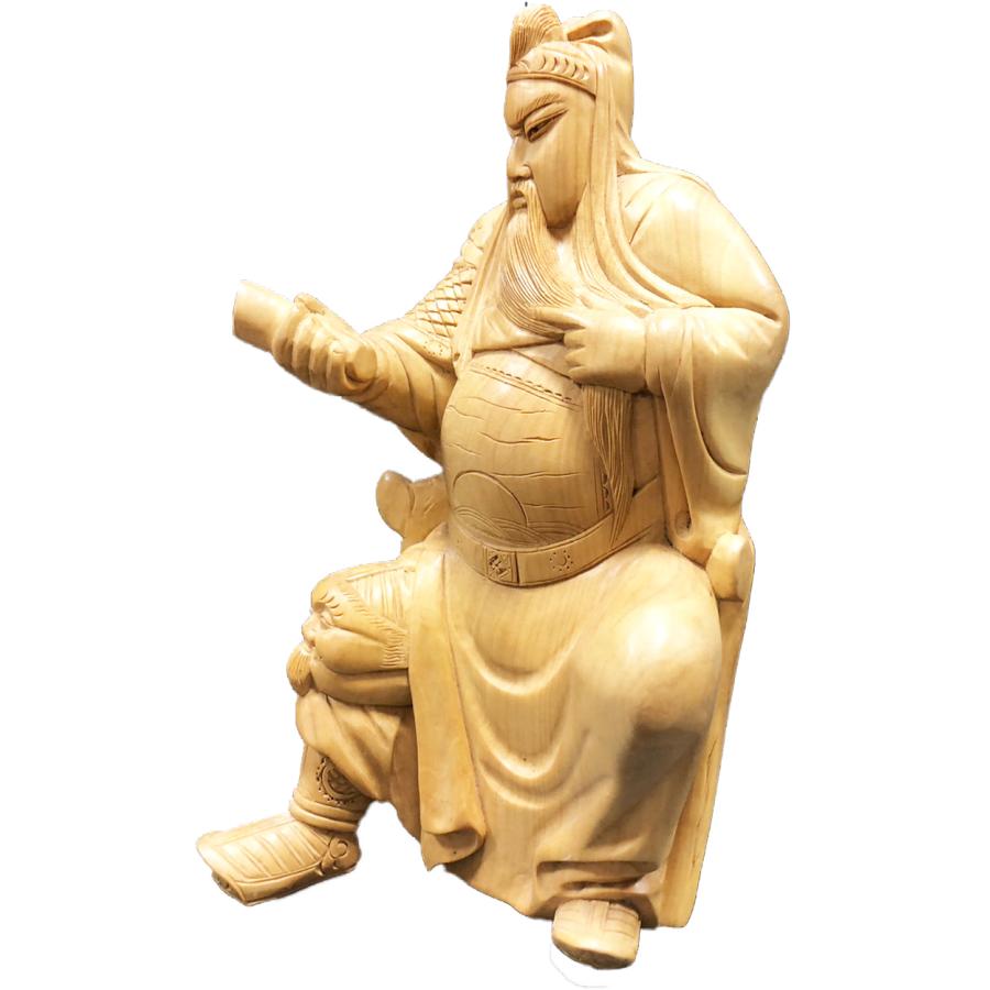 関羽像　置物　かんう 関羽 置物 関羽雲長 関羽像 三国志人物 木彫 かんう 春秋左氏伝