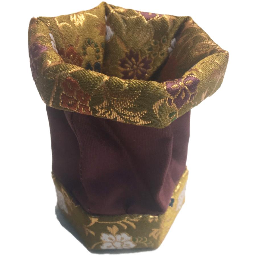 香合入れ 西陣織の布香合 さや形 黄銅 唐草 仏具 茶道 寺院用品 贈答品