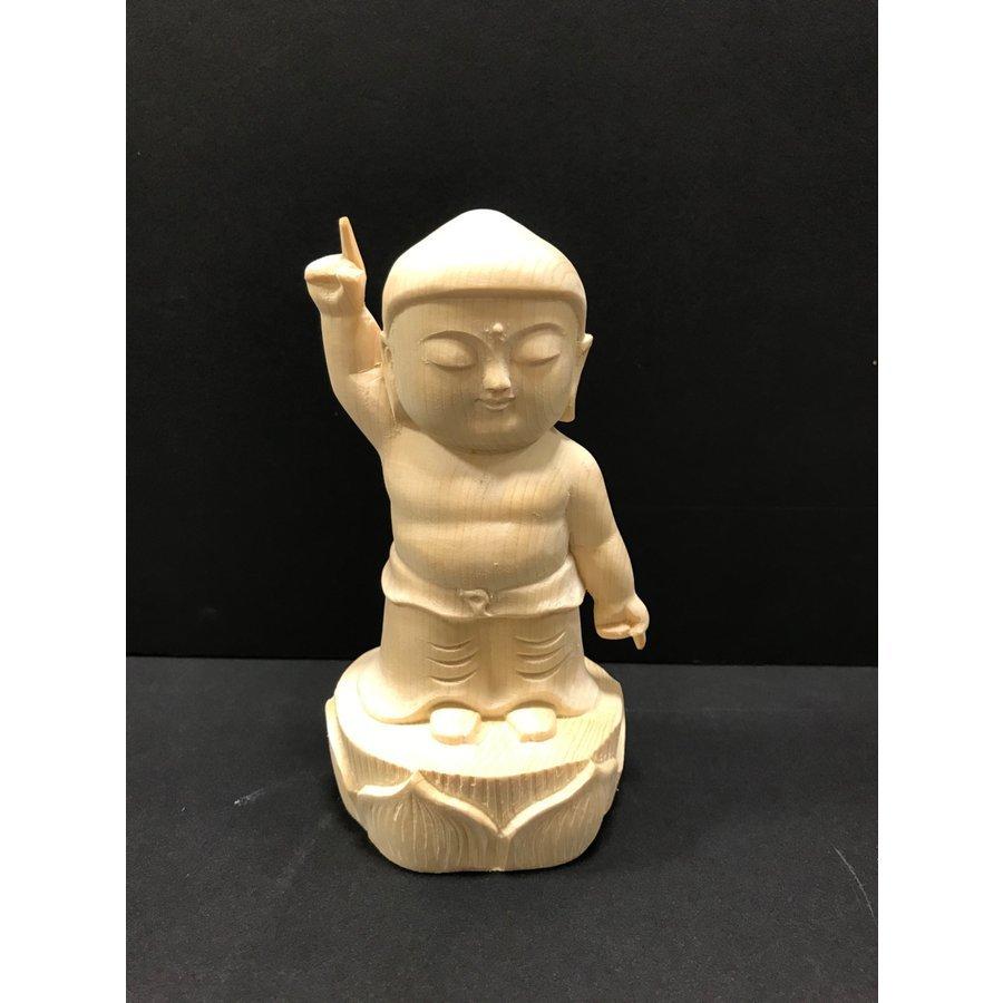 誕生仏像 木彫 可愛い誕生仏 仏像 彫刻 木材 : 仏像・仏具専商の彫一