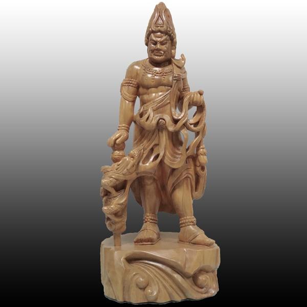 不動明王 くす 倶利伽羅  立像 高さ66cm お守り 仏像 木製