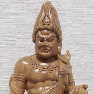 不動明王 くす 倶利伽羅 立像 高さ66cm お守り 仏像 木製 : 仏像 不動明王 くす 倶利伽羅 立像 高さ66cm お守り 仏像 木製 : 仏像