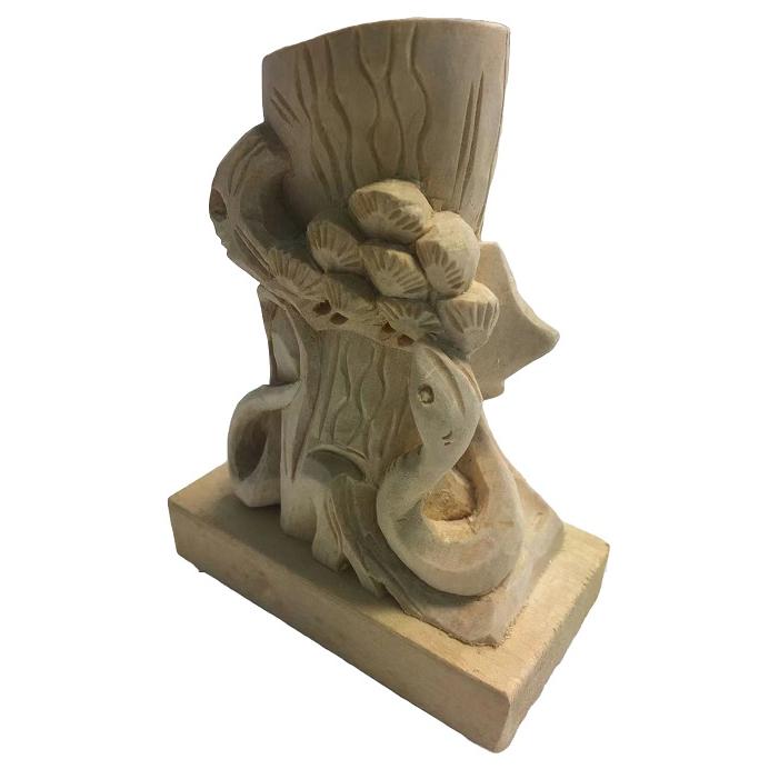 巳年の置物 巳の置物 蛇 置物 木彫り へび ヘビ 干支 木彫 高さ10cm