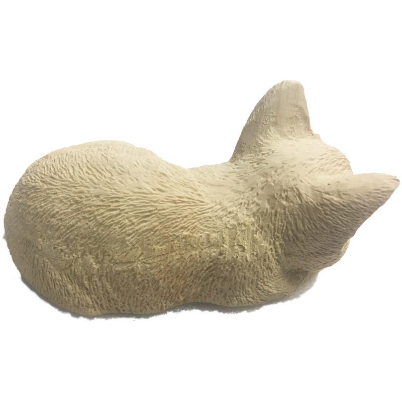 猫 置物 桧材 木彫 ミニチュア置物 幅8cm ネコ ねこ 木製｜choyi｜03