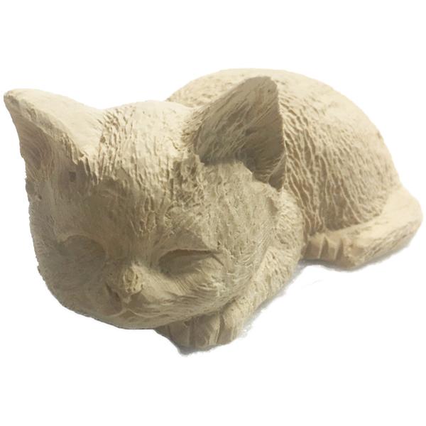 猫 置物 桧材 木彫 ミニチュア置物 幅8cm ネコ ねこ 木製｜choyi｜02