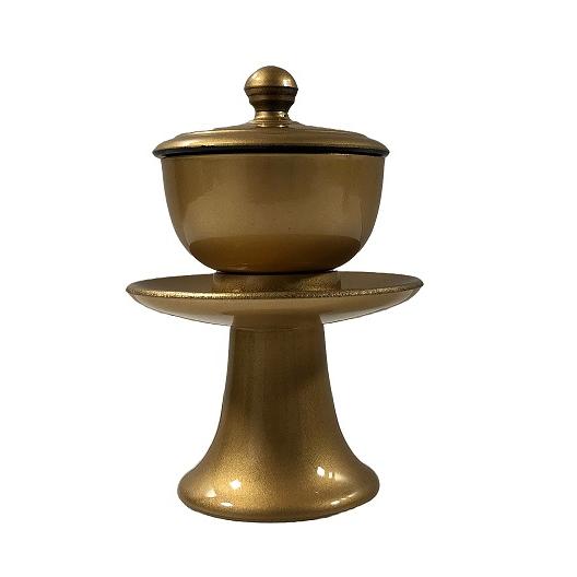 茶湯器 茶台 仏具 樹脂 中 献茶湯器 お水入れ 仏器 金塗り仕上げ