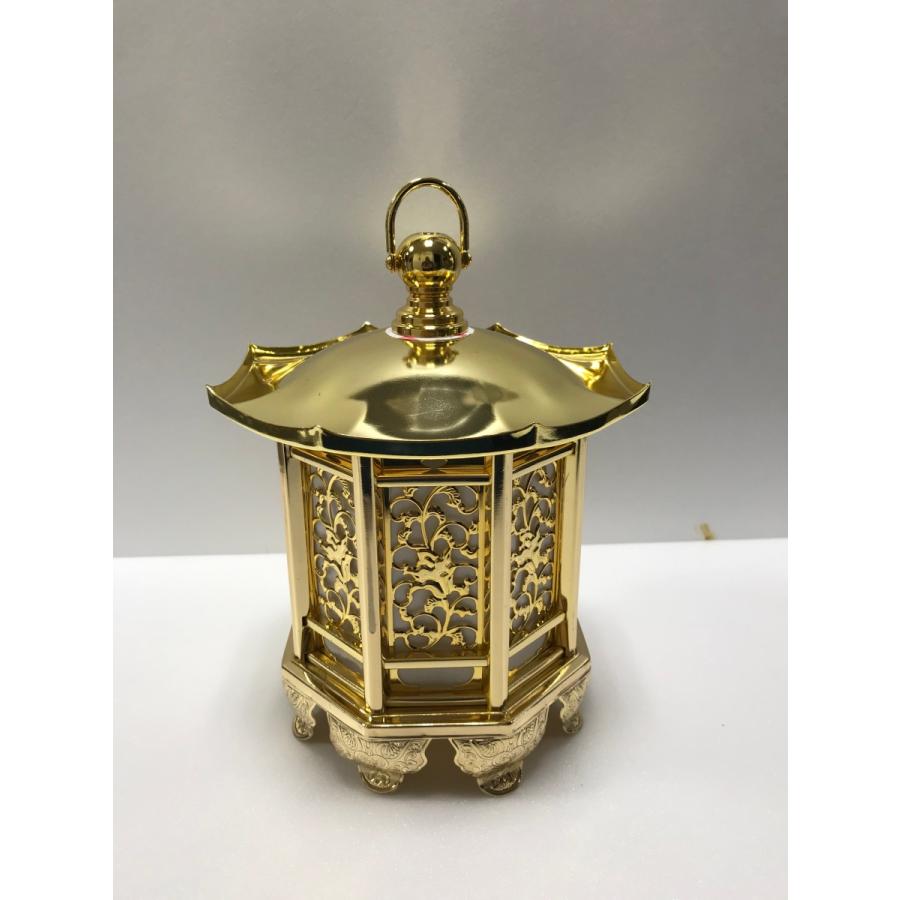 吊り灯籠 吊灯籠 銅製本金メッキ猫足吊灯籠 : 仏像・仏具専商の彫一