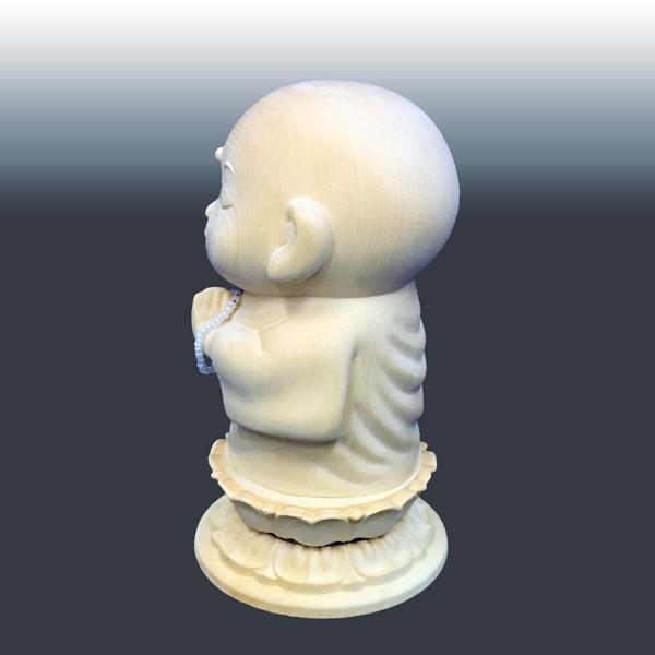 耳の大きなお地蔵様　地蔵　石仏　仏像　仏教美術　江戸時代　新潟県　高さ約42cm 聞耳地蔵 小さな 緒願聞き耳地蔵 桧木彫 木彫 彫刻 木材 : 仏像・仏具