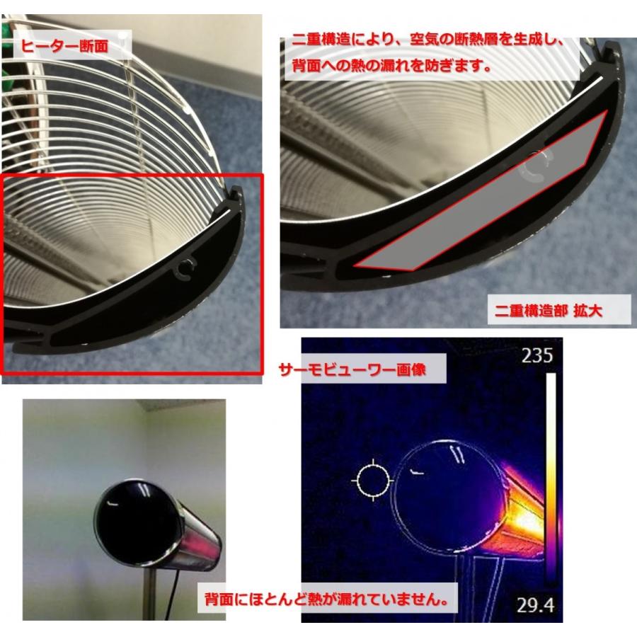 屋外使用可能 防水 100V遠赤外線カーボンヒーター（壁・天井取付タイプ