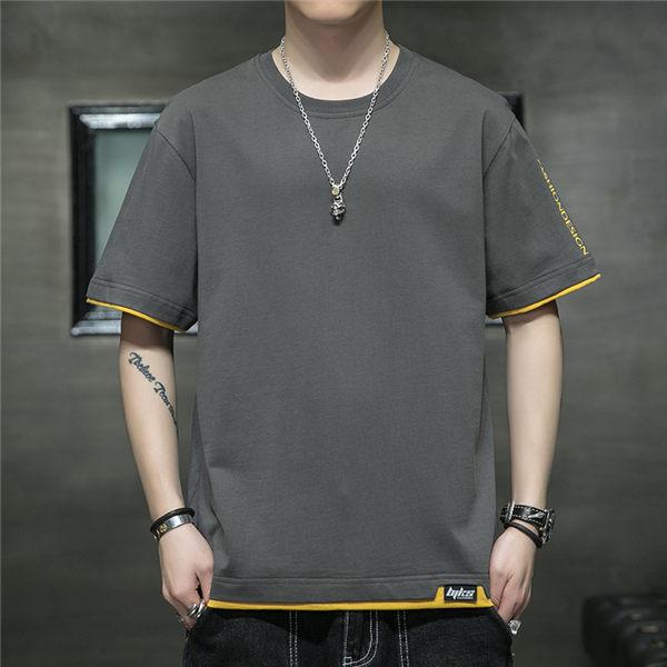 Tシャツ 半袖 メンズ オシャレ ファッション 無地 夏tシャツ 重ね着風 カットソー サマーtシャツ ゆったり ティーシャツ 夏物 年中無休