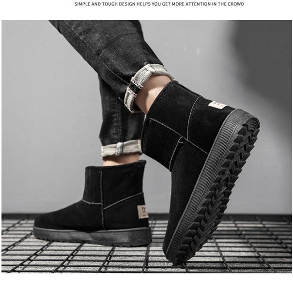 裏起毛ライプ追加 ショートブーツ おしゃれ 防滑 スノーブーツ メンズ ムートンブーツ ワークブーツ あったか 雪靴 スニーカー