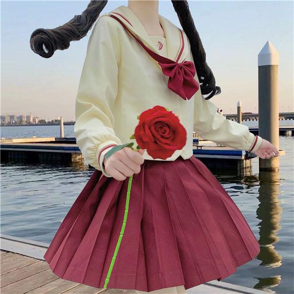 JK制服 セーラー服 上下セット 長袖 かわいい 学院風 学生服 フリル