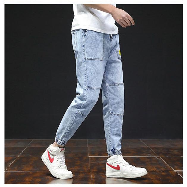 サルエルパンツ メンズ デニムパンツストレッチパンツ ライトブルー グレー ジーパン ジーンズ リブ加工 伸縮 ワークパンツ 秋冬 送料無料 Myounzk0037 Chrisbluk 通販 Yahoo ショッピング