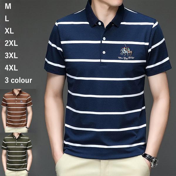 ポロシャツ メンズ 半袖ポロシャツ お兄系シャツ ボーダー柄 ポロシャツ ボタンシャツ 吸汗速乾 薄手 紳士服 サマー 夏 春夏 逆輸入