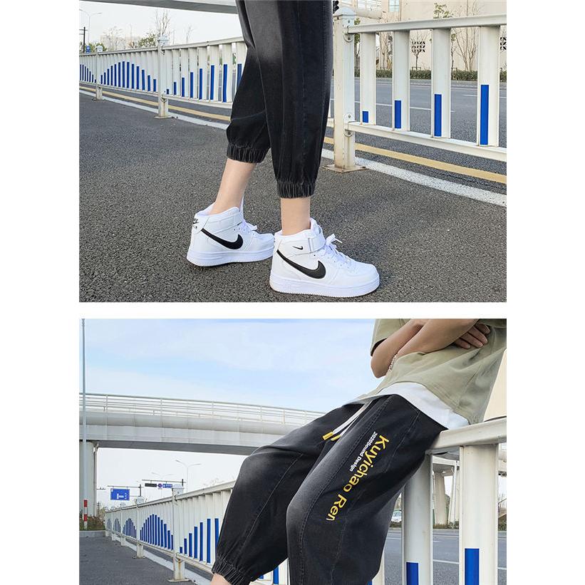 SALE／57%OFF】 クロップドパンツ メンズ 黒デニムパンツ 七分丈 刺繍