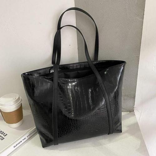 トートバッグ レディース メンズ クロコ 柄 黒 茶 白 手提げ レザー 
