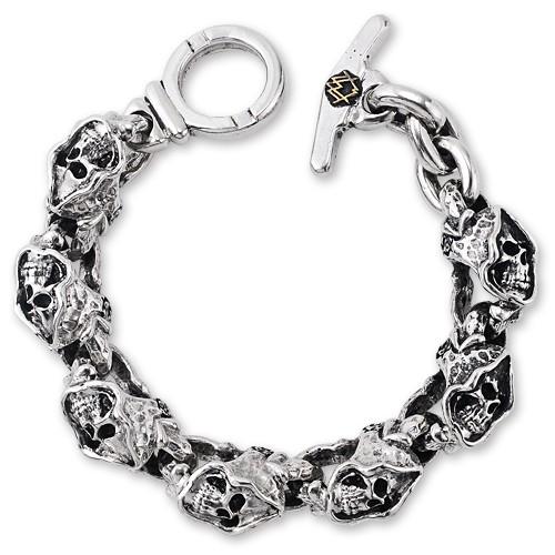 エースメタルワークス オールグリムエーススカルリンクブレスレット シルバー&CU ACE METAL WORKS エースメタルワークス BRACELET ブレスレット】オール