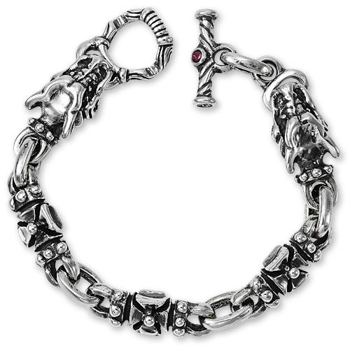 【TRAVIS WALKER　DOUBLE CROSS　トラヴィスワーカー　ダブルクロス　ブレスレット】オリジナルクロス＆2ガーゴイルズブレスレット【送料無料】