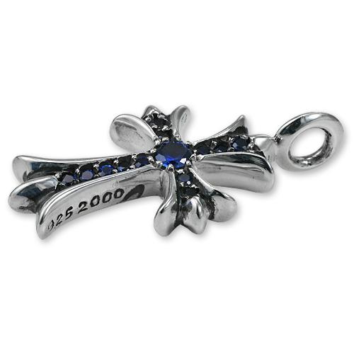 【CHROME HEARTS　クロムハーツ　Charm　チャーム】タイニーCHクロスFATチャームw/パヴェサファイア【送料無料】｜chrono925｜04