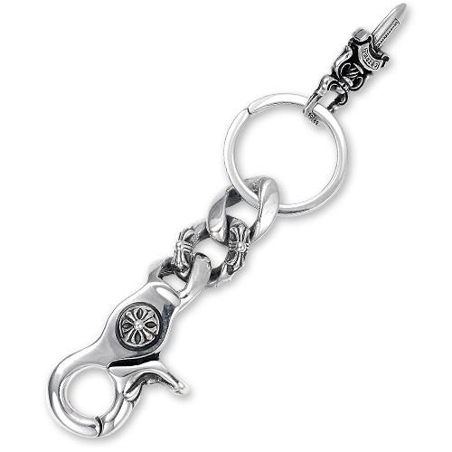 【CHROME HEARTS　クロムハーツ　Key Chain　キーチェーン】クリップ/ファンシーリンクキーチェーンw/ダガー/ショート【送料無料】｜chrono925