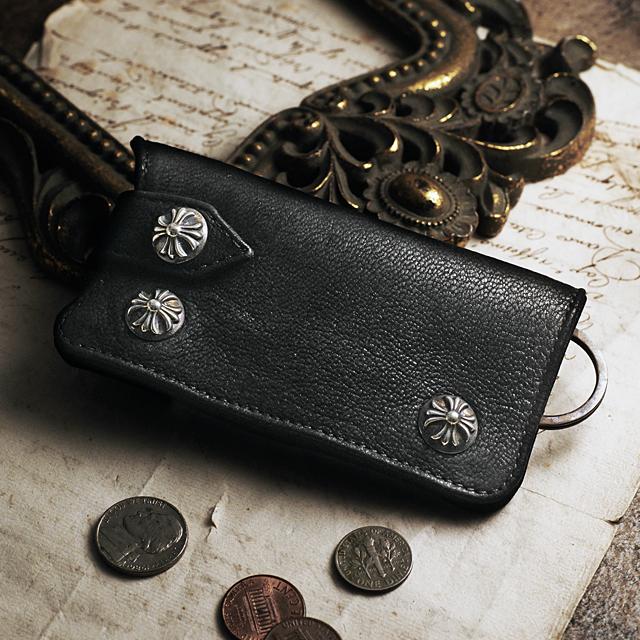 【CHROME HEARTS　クロムハーツ　Key Case　キーケース】キーケース/デストロイレザーw/キーリング/クロスボタンスナップ/ストラップ【送料無料】｜chrono925｜07