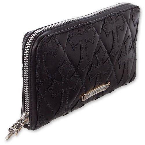 【CHROME HEARTS　クロムハーツ　Wallet　ウォレット　財布】REC Fジップウォレット/レザーセメタリークロスキルト/#2【送料無料】｜chrono925