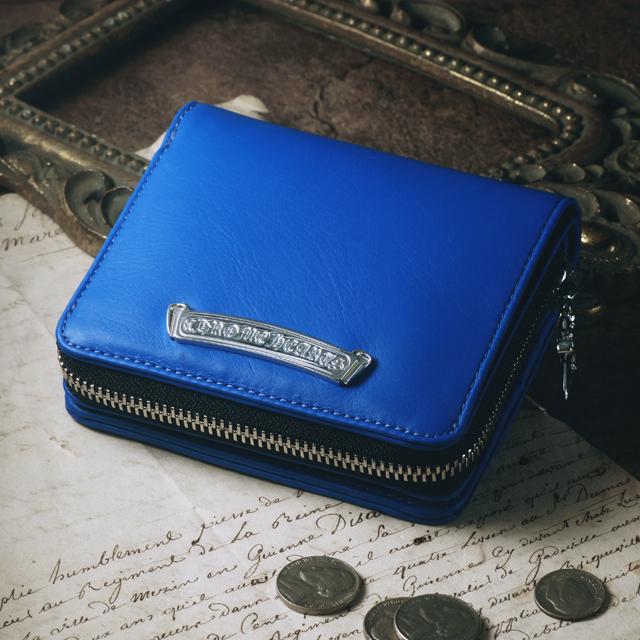 【CHROME HEARTS　クロムハーツ　Wallet　ウォレット　財布　レザー】スクエアジップビルウォレット/ブルーレザー【送料無料】｜chrono925｜07