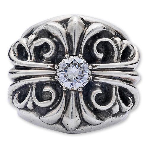 クロムハーツ　キーパーリング　ダイヤモンド　石入れ加工