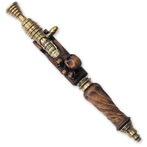 根付ボルトアクションボールペン/髑髏/メタルポリッシュw/クリップ