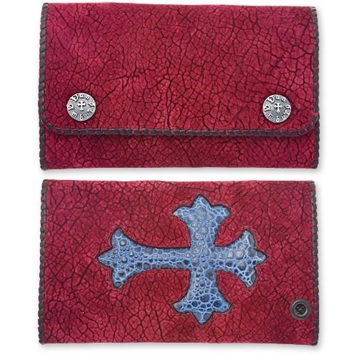 【VAN AMBURG LEATHERS　ヴァンアンバーグレザーズ　Wallet　ウォレット　財布】ラージバイカーウォレット/バーガンディーヒポw/クロスインレイ【送料無料】｜chrono925