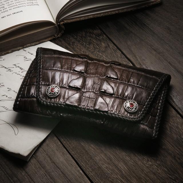 【VAN AMBURG LEATHERS　ヴァンアンバーグレザーズ　Wallet　ウォレット　財布】ラージバイカーウォレット/テイルピースクロコダイル【送料無料】｜chrono925｜05