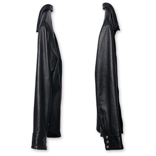 【Rizard Head　リザードヘッド　Leather Shirts　レザーシャツ】レザーシャツ/スムースバックレザー/キャビアブラック【送料無料】の画像
