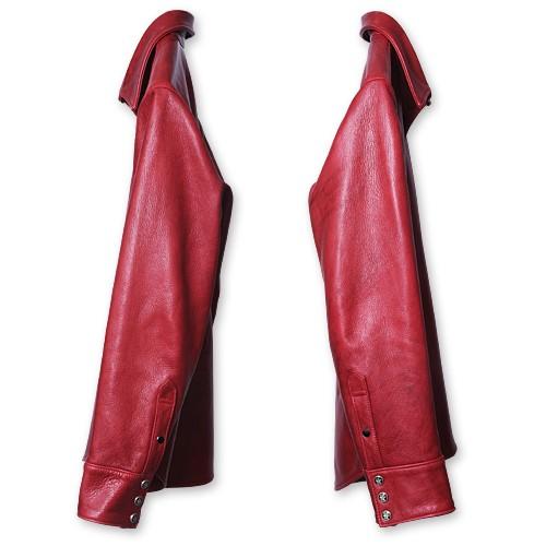 【Rizard Head　リザードヘッド　Leather Shirts　レザーシャツ】レザーシャツ/スムースバックレザー/クリムゾンレッド【送料無料】の画像