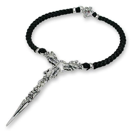 Travis Walker チョンプスブレイデッドレザーネックレス