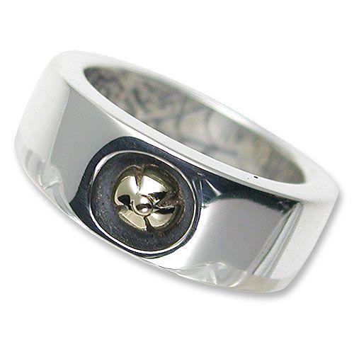 スモールゴシッククロスリングw/18Kゴールドクロス BILL WALL LEATHER