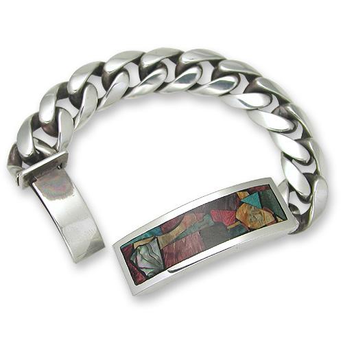 STANLEY GUESS(スタンリーゲス):Multi Wood Inlaid ID Bracelet STANLEY GUESS(スタンリーゲス):Multi Wood Inlaid ID Bracelet