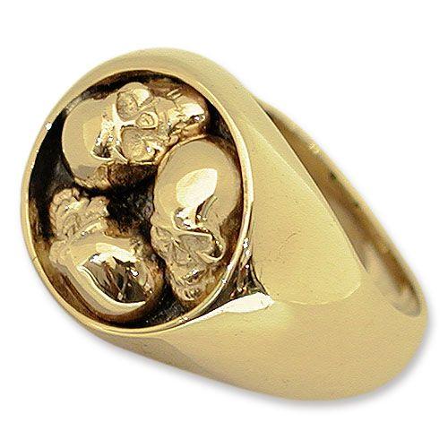 STANLEY GUESS(スタンリーゲス)：3 Skull Ring/18K Gold(3スカルリング/18Kゴールド)｜chrono925