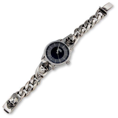 STANLEY GUESS(スタンリーゲス)：3 Skull Fancy Armor Link Watch Band(3スカルファンシーアーマーリンクウォッチバンド)｜chrono925