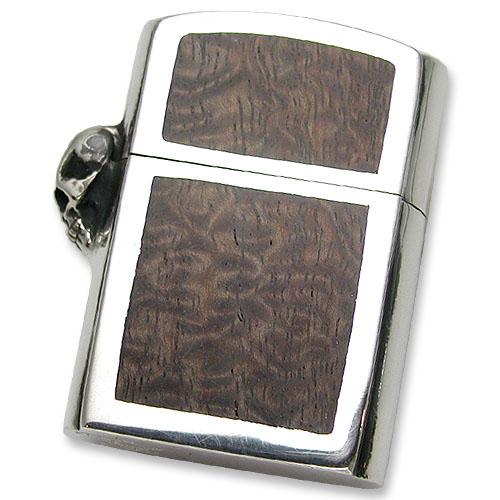 STANLEY GUESS(スタンリーゲス)：Large Wood Inlaid Zippo w/Skull Hinge(ラージウッドインレイドジッポw/スカルヒンジ)｜chrono925