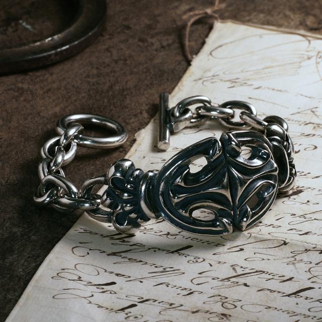 【GABORATORY　ガボラトリー　ガボール　BRACELET　ブレスレット】スカルプテッドオーバルw/クラウンID w/オーバルリンクブレスレット【送料無料】｜chrono925｜05