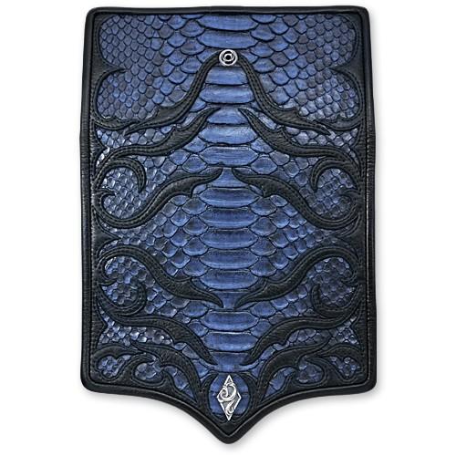 【Rizard Head　リザードヘッド　Wallet　ウォレット】ティア・バット・ミディアムフラップウォレット#1/HDパイソン/ラッセルブルーw/フレームス【送料無料】の画像