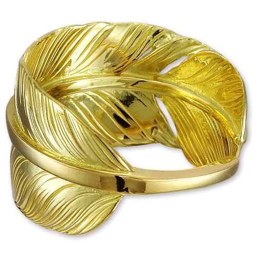 鷲見太郎 Mフェザー 先金リング K18 TOP RING 9号 ギャラ有り 鷲見太郎 Ring リング】M K18イエローゴールドフェザーリング01【送料