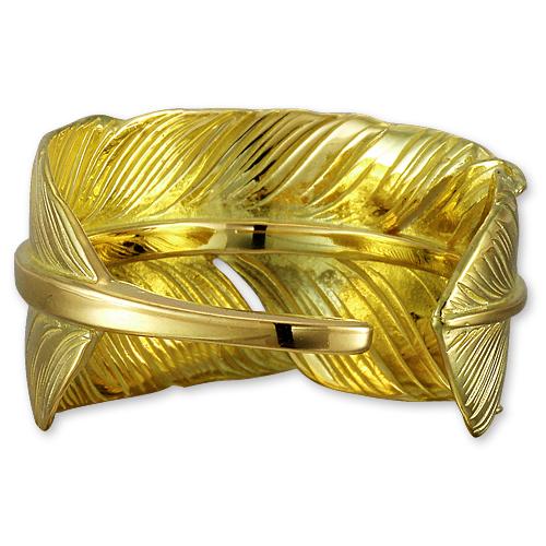 鷲見太郎 Ring リング】M K18イエローゴールドフェザーリング01【送料