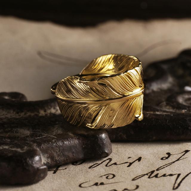 鷲見太郎 Ring リング】M K18イエローゴールドフェザーリング01【送料