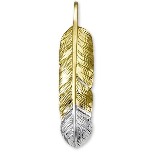 M K18イエローゴールドフェザー925トップペンダント01