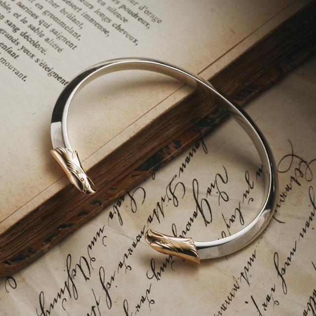 【鷲見太郎　BRACELET　ブレスレット】K10イエローゴールドイーグルフェイス/トライアングルバングル【送料無料】の画像