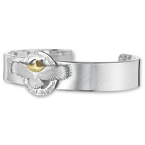 【鷲見太郎　BRACELET　ブレスレット】12mmバングルw/K18ヘッドeg-05イーグル onアラベスクメディシンホイール【送料無料】の画像