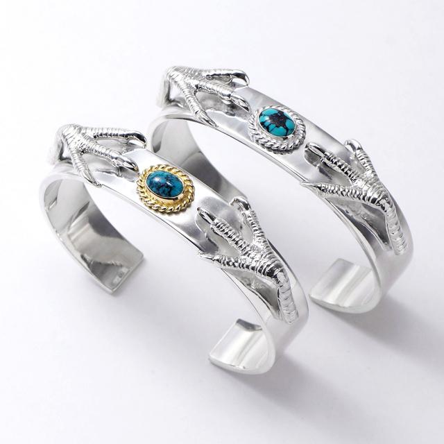 鷲見太郎 BRACELET ブレスレット】12mmプレーンバングルw/ターコイズ
